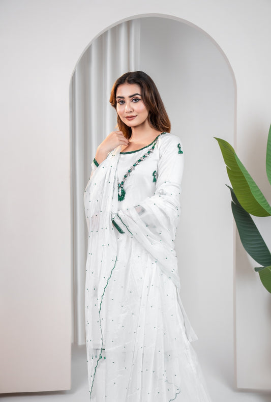 Ivory Emerald Kurta Set