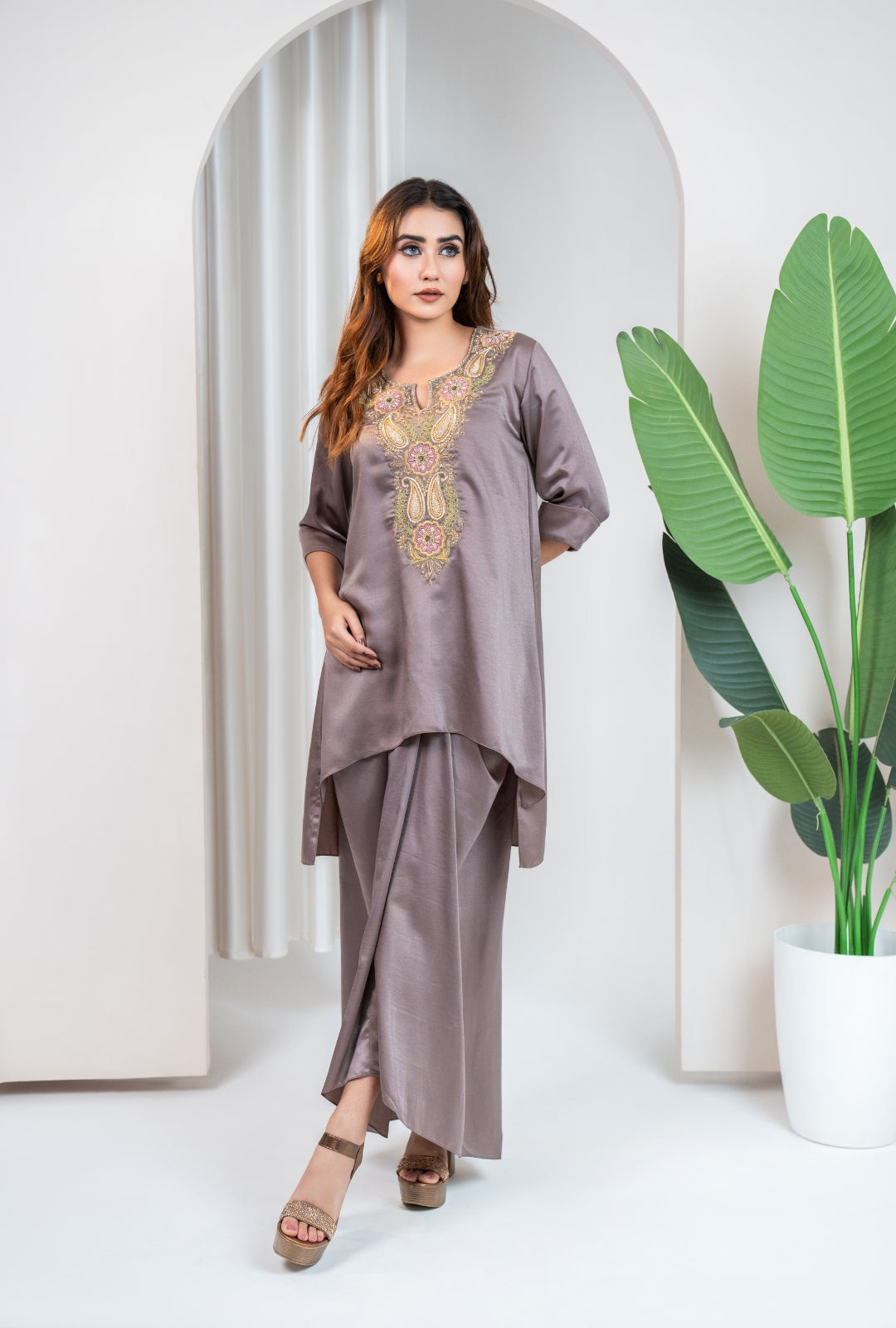 Drape Skirt Set