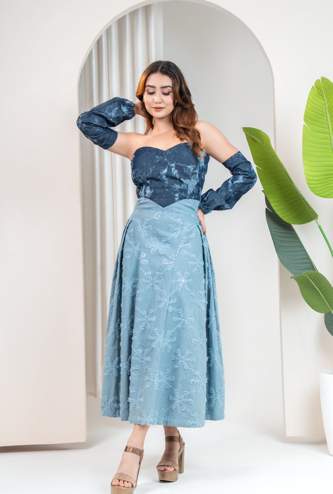 Dual Denim Sculpt Dress