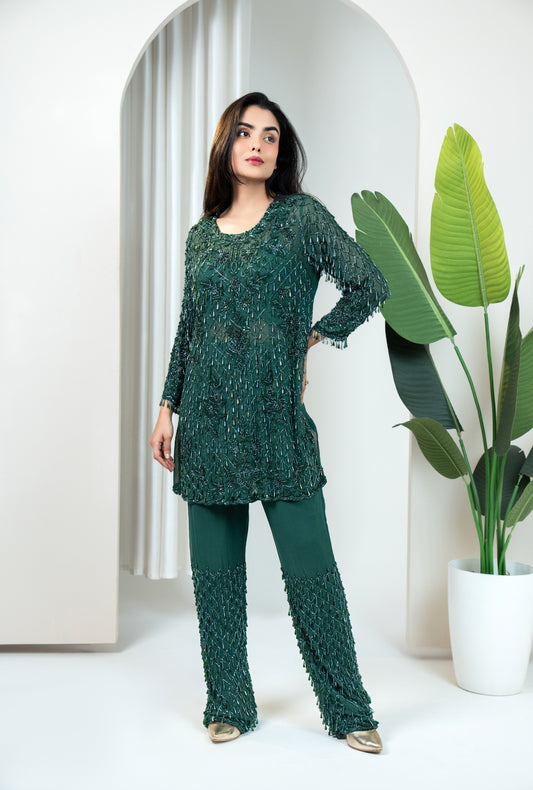 Emerald Cord Embellished Set